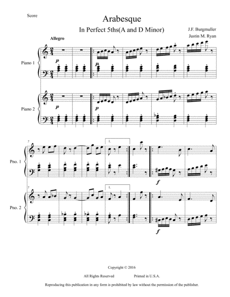 Arabesque Op. 100 No. 2 (arr. Justin M. Ryan)