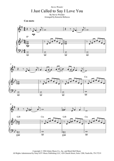 I Just Called To Say I Love You (arr. Kaiserin Rebecca)