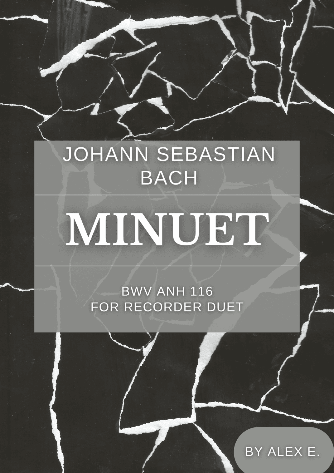 Minuet - BWV Anh 116 - For Recorder Duet (arr. Alex E.)