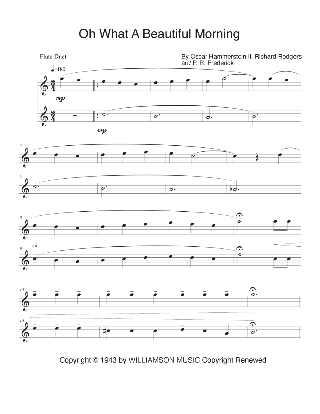 Oh, What A Beautiful Mornin' (arr. P. R. Frederick)