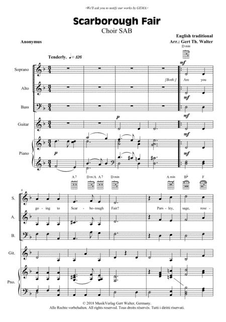 Scarborough Fair (arr. Gert Th. Walter)