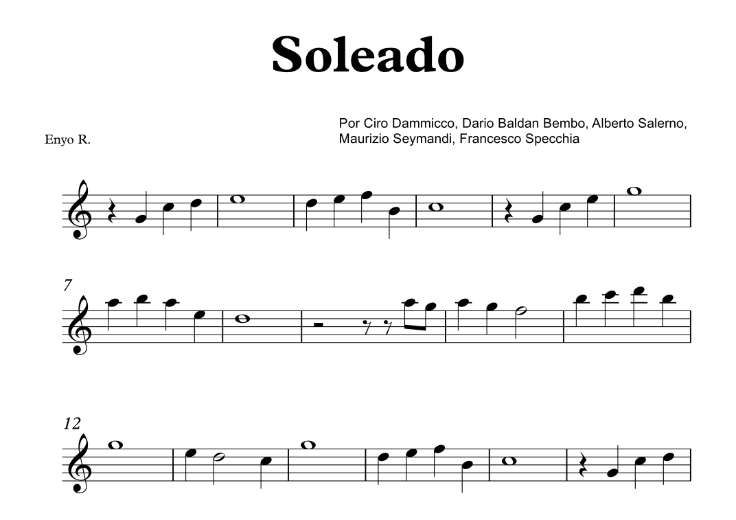 Soleado (arr. Enyo R.)