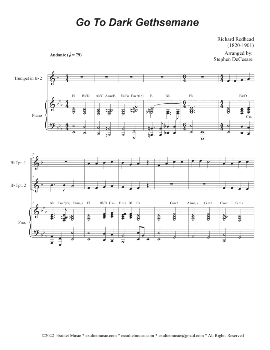 Go To Dark Gethsemane (Duet for Bb-Trumpet) (arr. Stephen DeCesare)