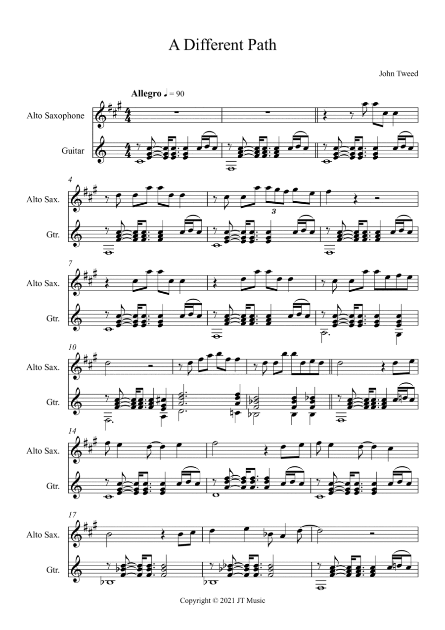 A Different Path - Alto Sax and Guitar