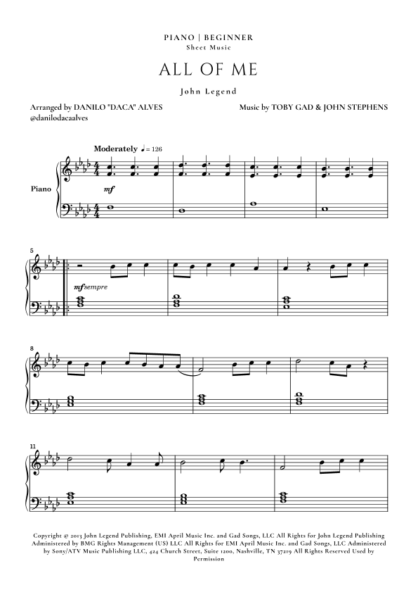 All Of Me (arr. Danilo "Daca" Alves)