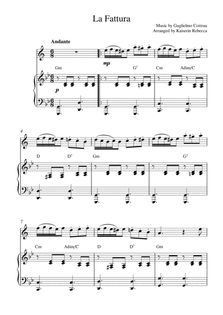 La Fattura (soprano saxophone solo and piano accompaniment) (arr. Kaiserin Rebecca)