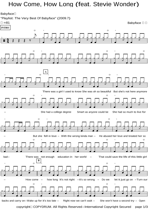 How Come, How Long (arr. COPYDRUM)