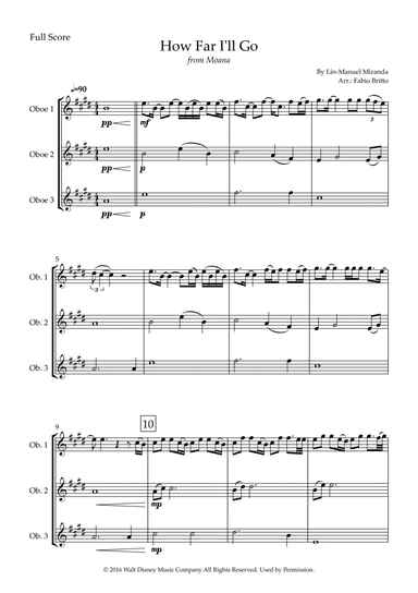 How Far I'll Go (arr. Fabio Britto)