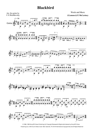 Blackbird (arr. Evgeny Shushkovsky)