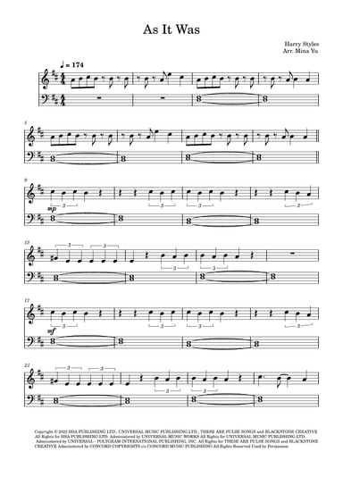 As It Was (arr. Mina Yu)