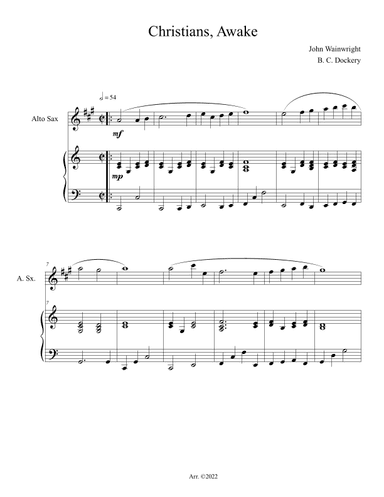 Christians Awake (Alto Sax Solo with Piano Accompaniment) (arr. B. C. Dockery)