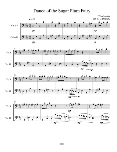Dance of the Sugar Plum Fairy (Cello Duet) (arr. B. C. Dockery)