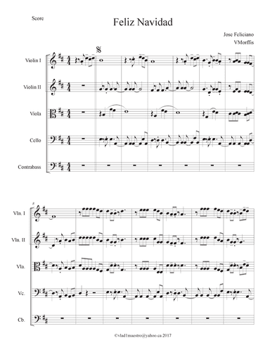 Feliz Navidad - Score Only (arr. Vlad Morffis)