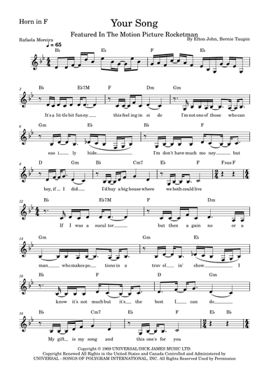 Your Song (arr. Rafaela Moreira)