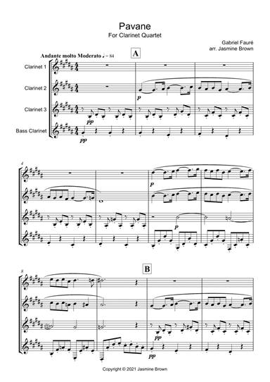Pavane - Clarinet Quartet (arr. Jasmine Brown)