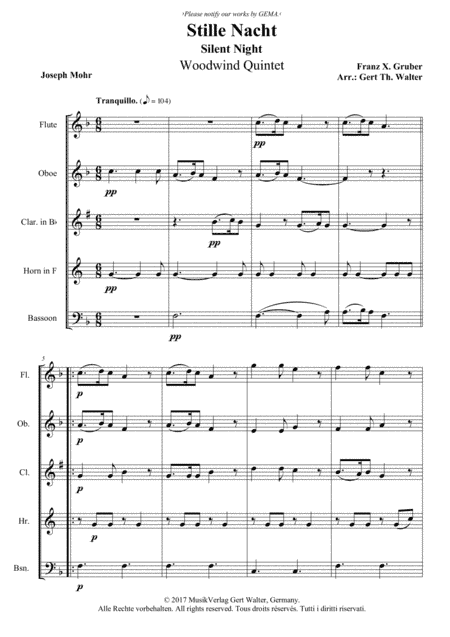 Silent Night (arr. Gert Th. Walter)