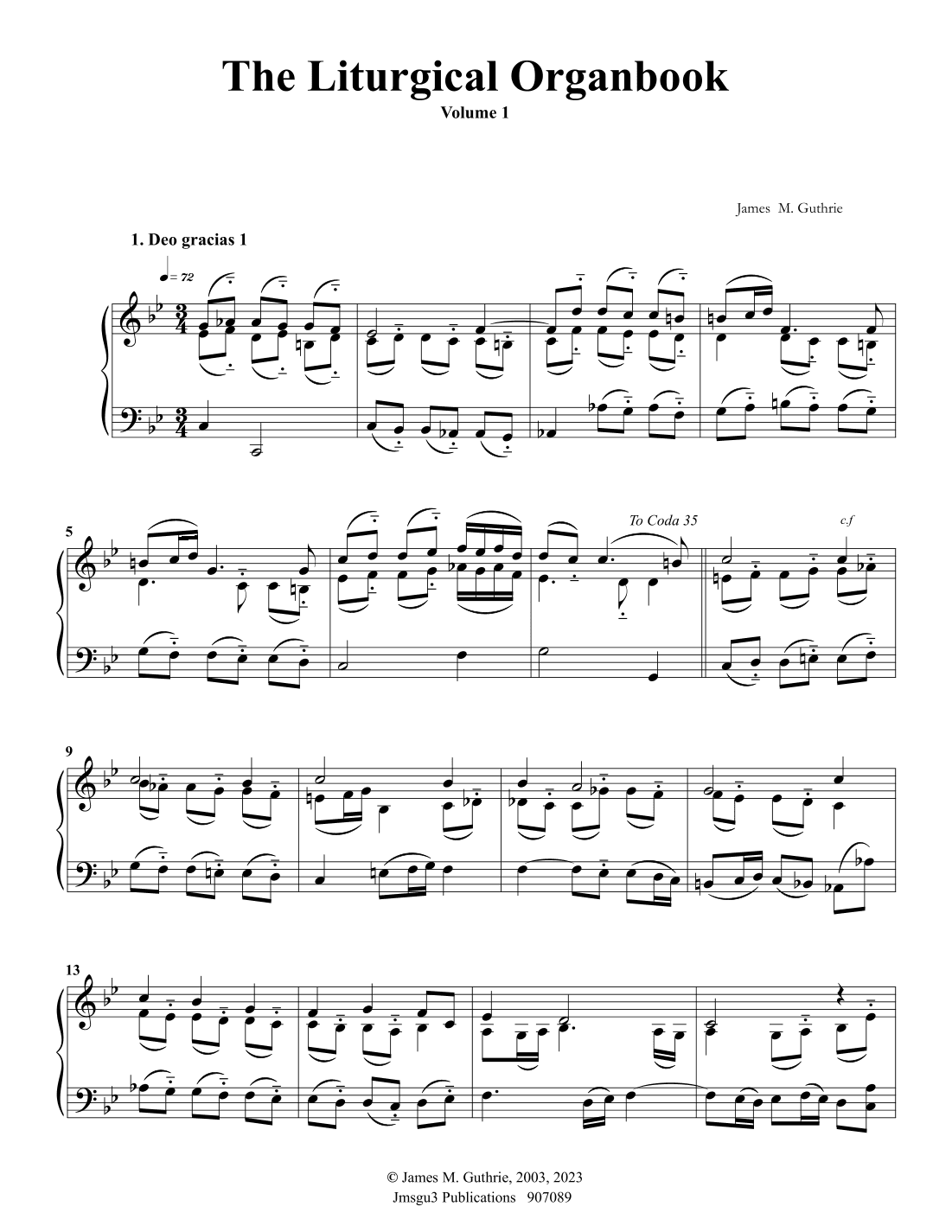 Guthrie: The Liturgical Organbook, Volume 1 (arr. James M. Guthrie)