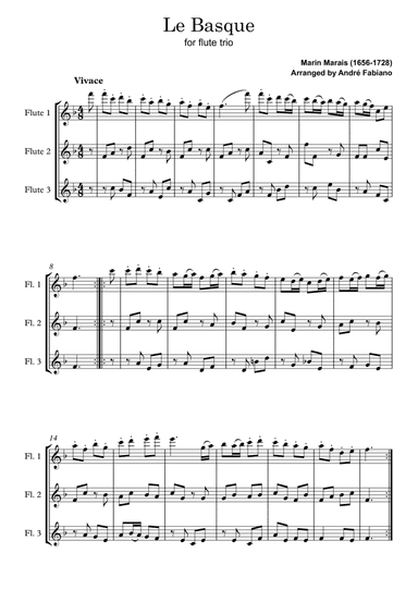 Marin Marais - Le basque (flute trio) (arr. Andre Fabiano)