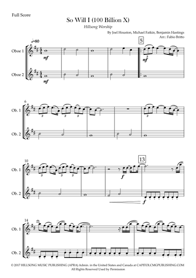 So Will I (100 Billion X) (arr. Fabio Britto)