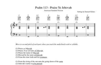 Psalm 113 ASV for cantor and accompaniment instrument