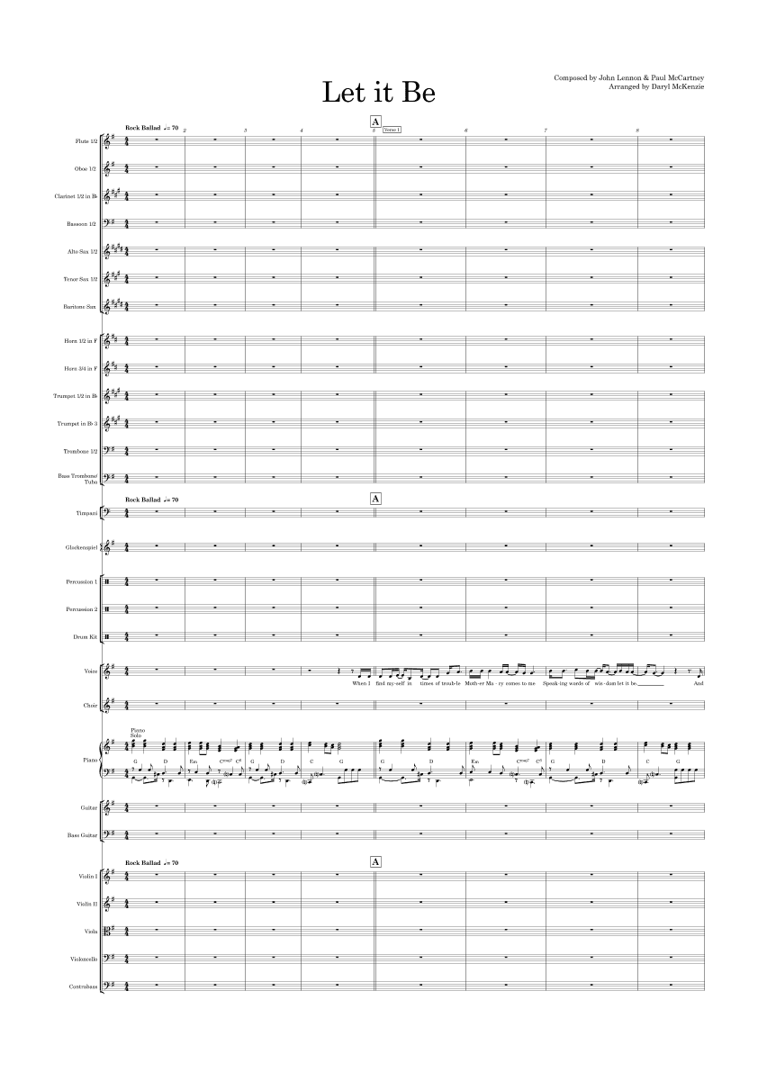 Let It Be (arr. Daryl McKenzie)