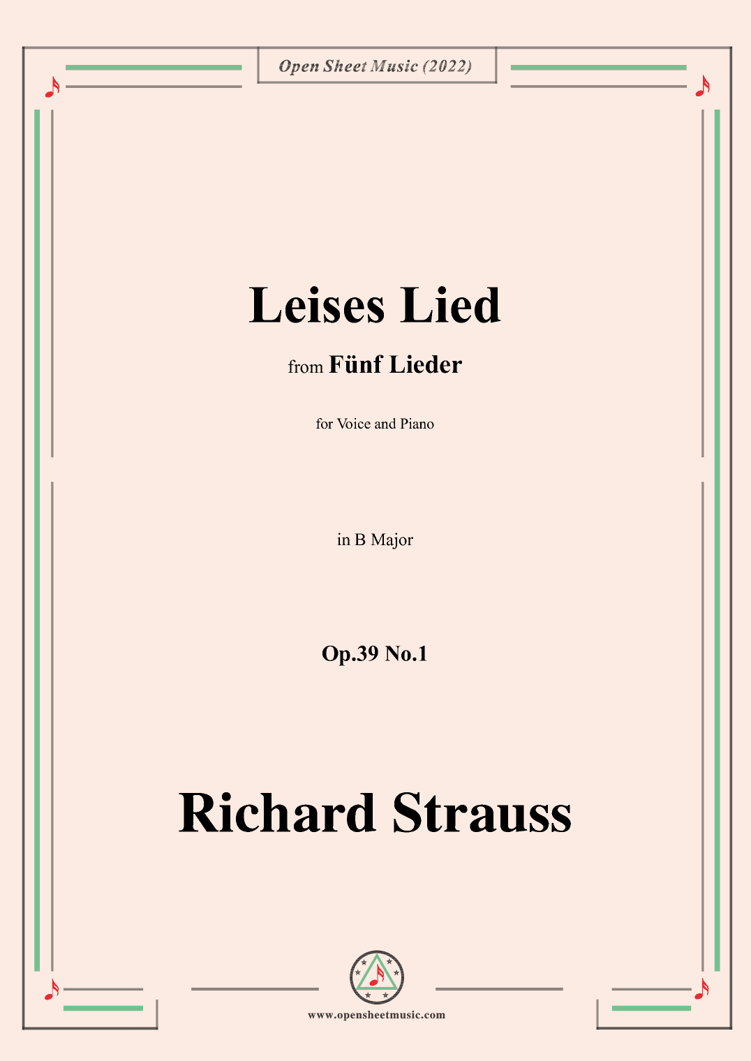 Richard Strauss-Leises Lied,in B Major (arr. OSM Press)