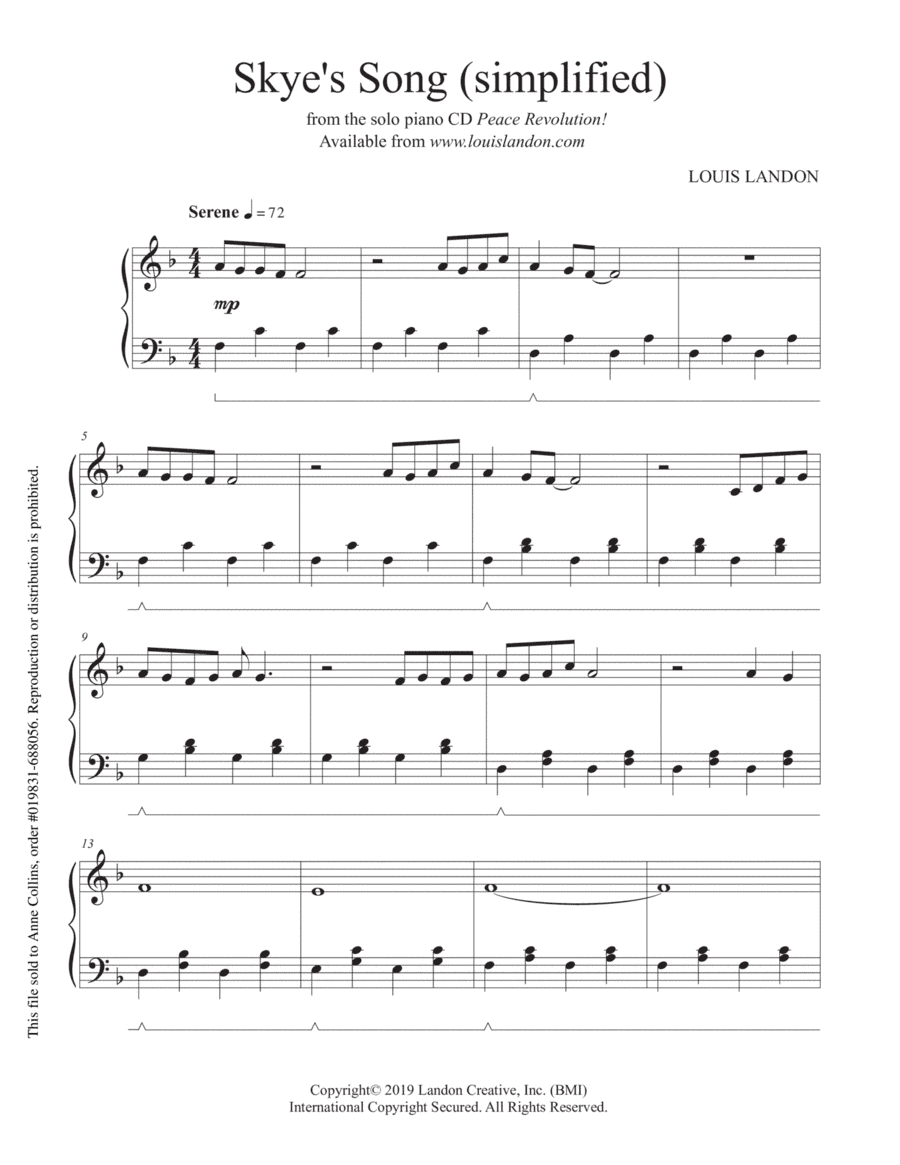 Skye's Song (simplified)