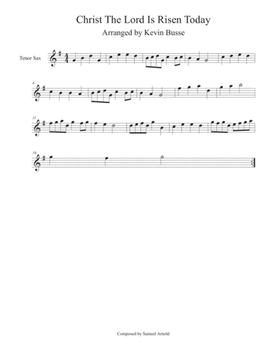 Christ! The Lord Is Risen Today - Tenor Sax (arr. Kevin Busse)