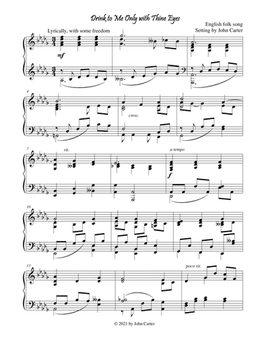 Drink to Me Only with Thine Eyes (arr. John Carter)