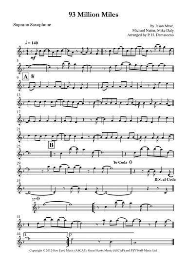 93 Million Miles (arr. P.H. Damasceno)