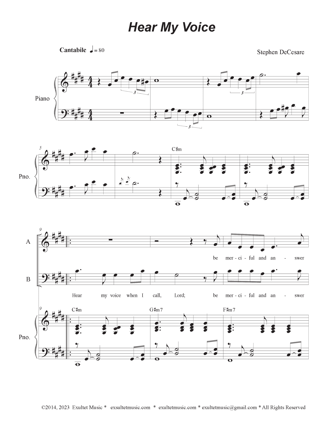 Hear My Voice (SATB)