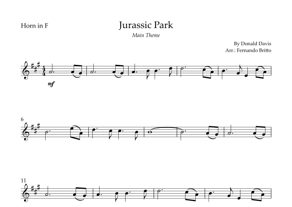 Jurassic Park Iii (arr. Fernando Britto)