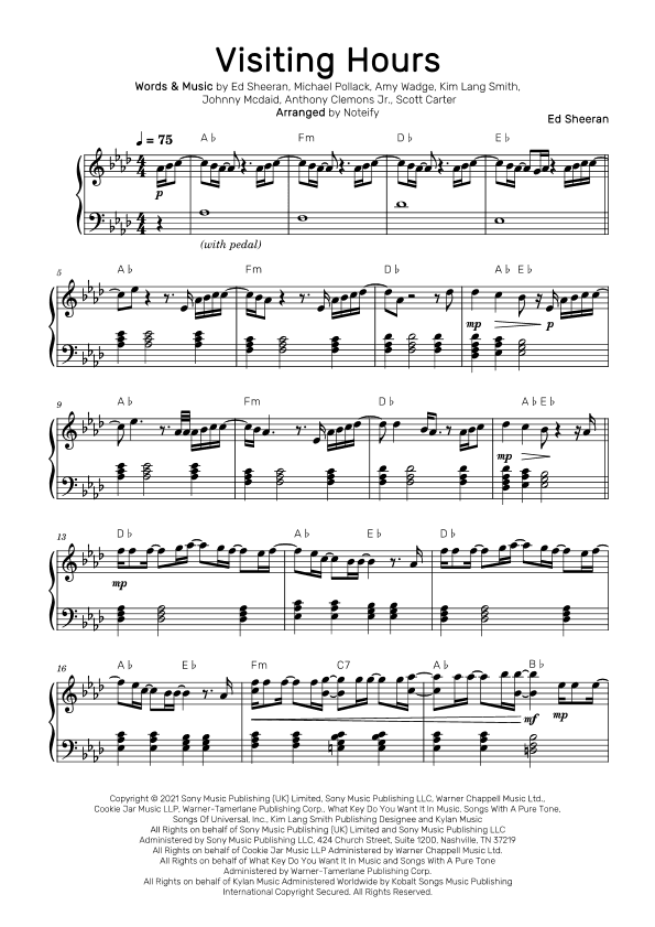 Visiting Hours (arr. Noteify)