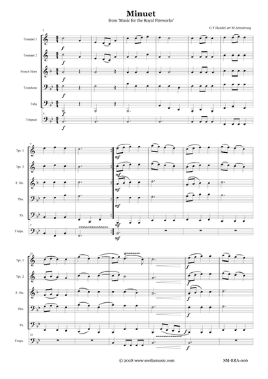 Minuet from Music for the Royal Fireworks for Brass Quintet (arr. Mark Armstrong)