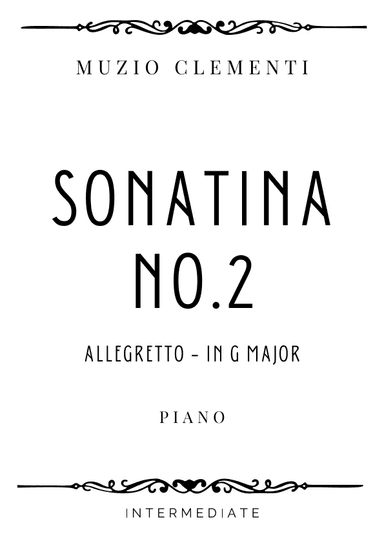 Clementi - Allegretto from Sonatina No.2 in G Major - Intermediate (arr. Piacere Music Sheets)