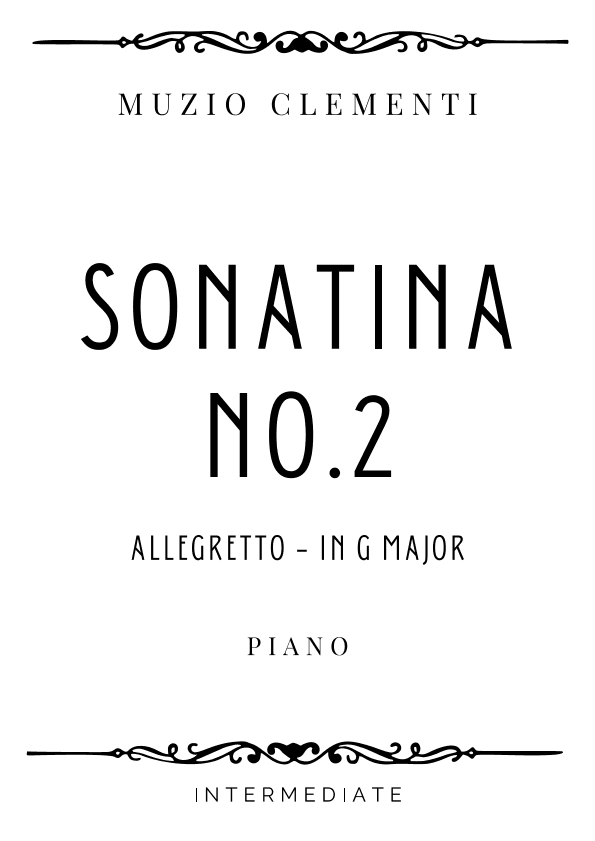 Clementi - Allegretto from Sonatina No.2 in G Major - Intermediate (arr. Piacere Music Sheets)