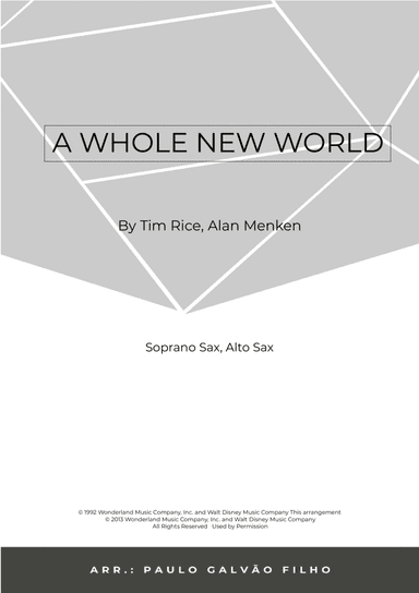 A Whole New World (arr. Paulo Galvão Filho)