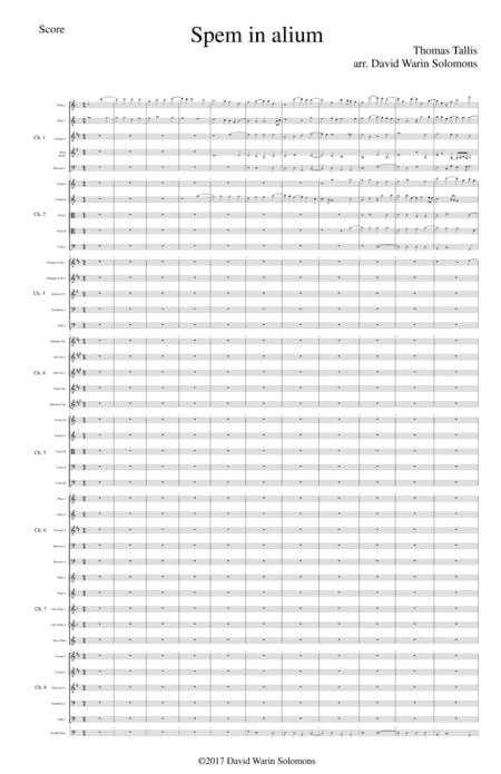Spem in Alium (40 part motet) arranged for orchestra (arr. David Warin Solomons)