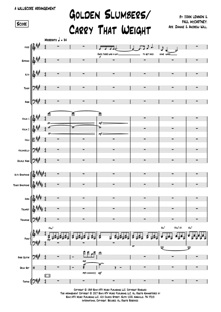 Golden Slumbers/carry That Weight/the End (arr. Andrew Will, Dianne Will.)
