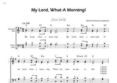 My Lord, What A Morning - Choir SATB - W/Chords (arr. César Madeira)