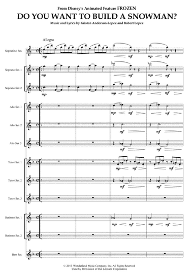 Do You Want To Build A Snowman? (arr. Diego Marani)