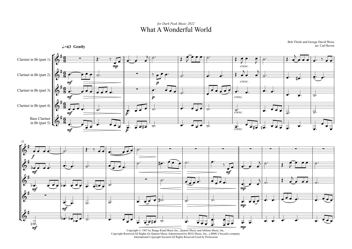 What A Wonderful World (arr. Carl Raven)