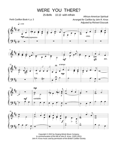 25B. WERE YOU THERE? (arr. John R. Knox & Richard Giszczak)