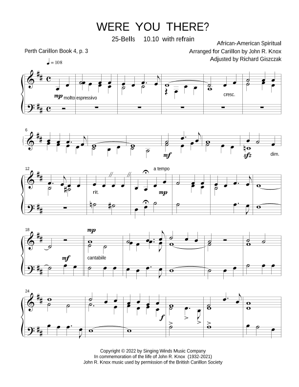25B. WERE YOU THERE? (arr. John R. Knox & Richard Giszczak)