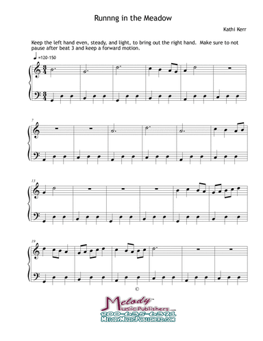 Piano solo late beginner - Running in the Meadow