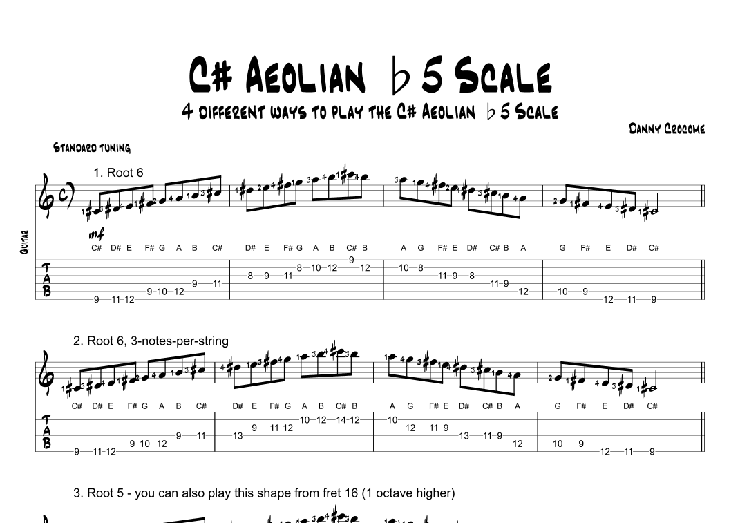 C# Aeolian b5 Scale (4 Ways to Play)