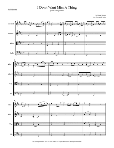 I Don't Want To Miss A Thing (arr. Fernando Britto)
