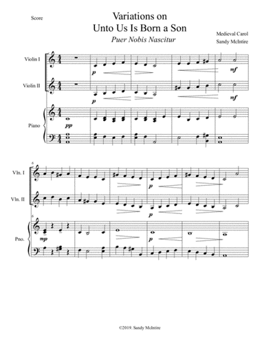 Variations on Unto Us Is Born a Son