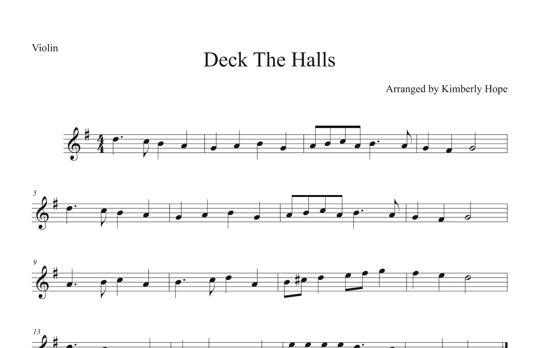 Deck The Halls (arr. Kimberly Hope)