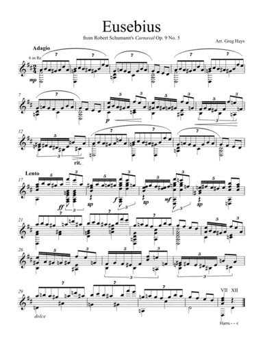 Carnaval, Op.9 No.5:Eusebius (arr. Greg Hays)